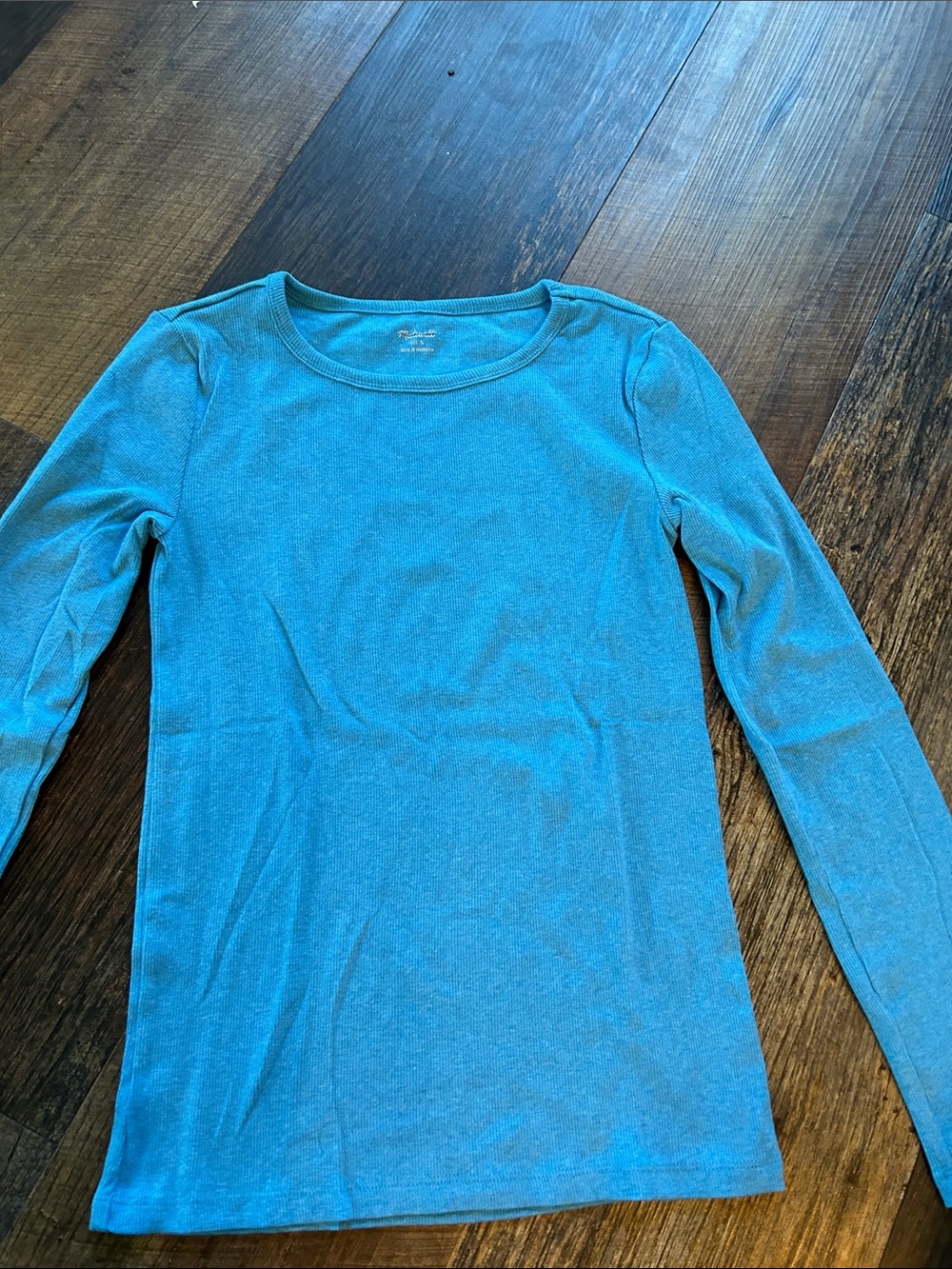 Madewell Long-Sleeve Crewneck Tee in Blue